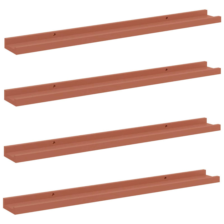 Væghylde Vægmonteret 4 pcs Rød 80 x 9 x 3 cm Konstrueret træ