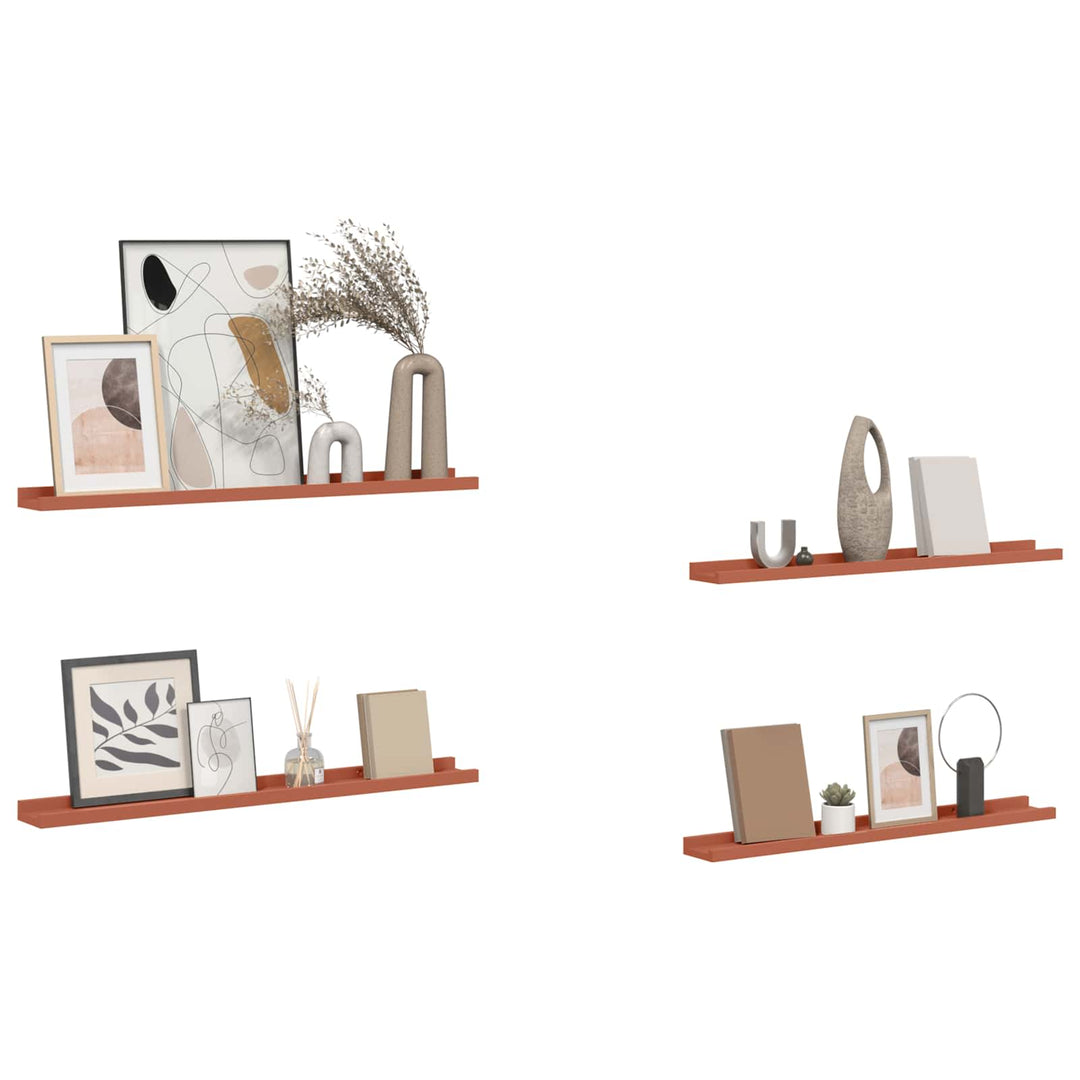 Væghylde Vægmonteret 4 pcs Rød 80 x 9 x 3 cm Konstrueret træ