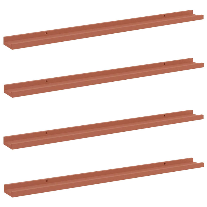 Væghylde Vægmonteret 4 pcs Rød 100 x 9 x 3 cm Konstrueret træ
