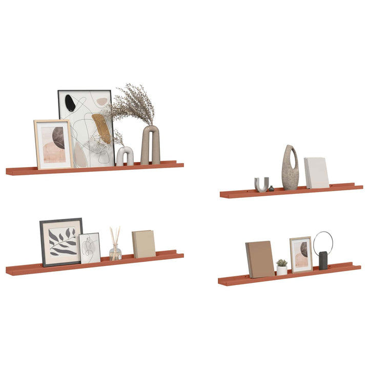 Væghylde Vægmonteret 4 pcs Rød 100 x 9 x 3 cm Konstrueret træ