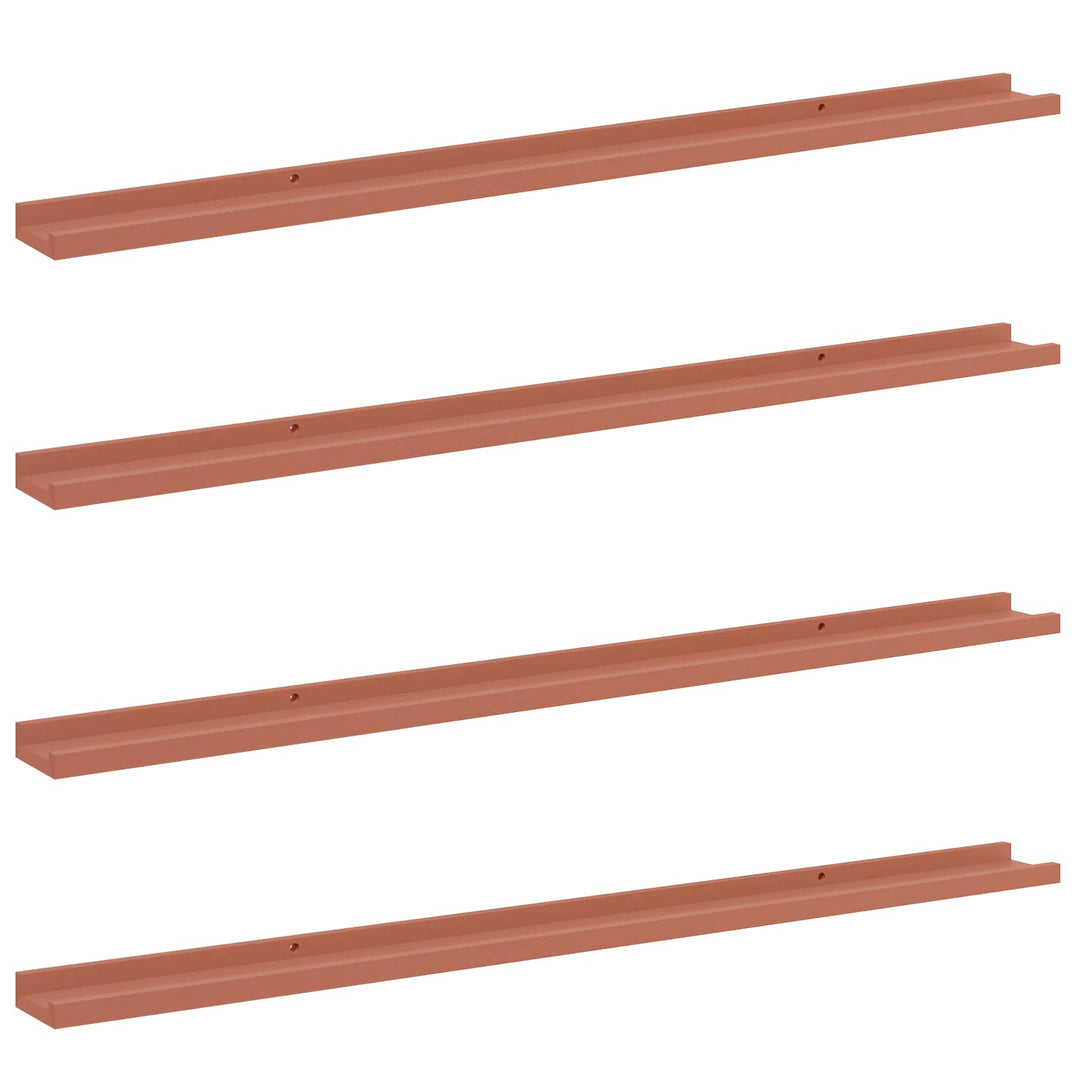 Væghylde Vægmonteret 4 pcs Rød 115 x 9 x 3 cm Konstrueret træ