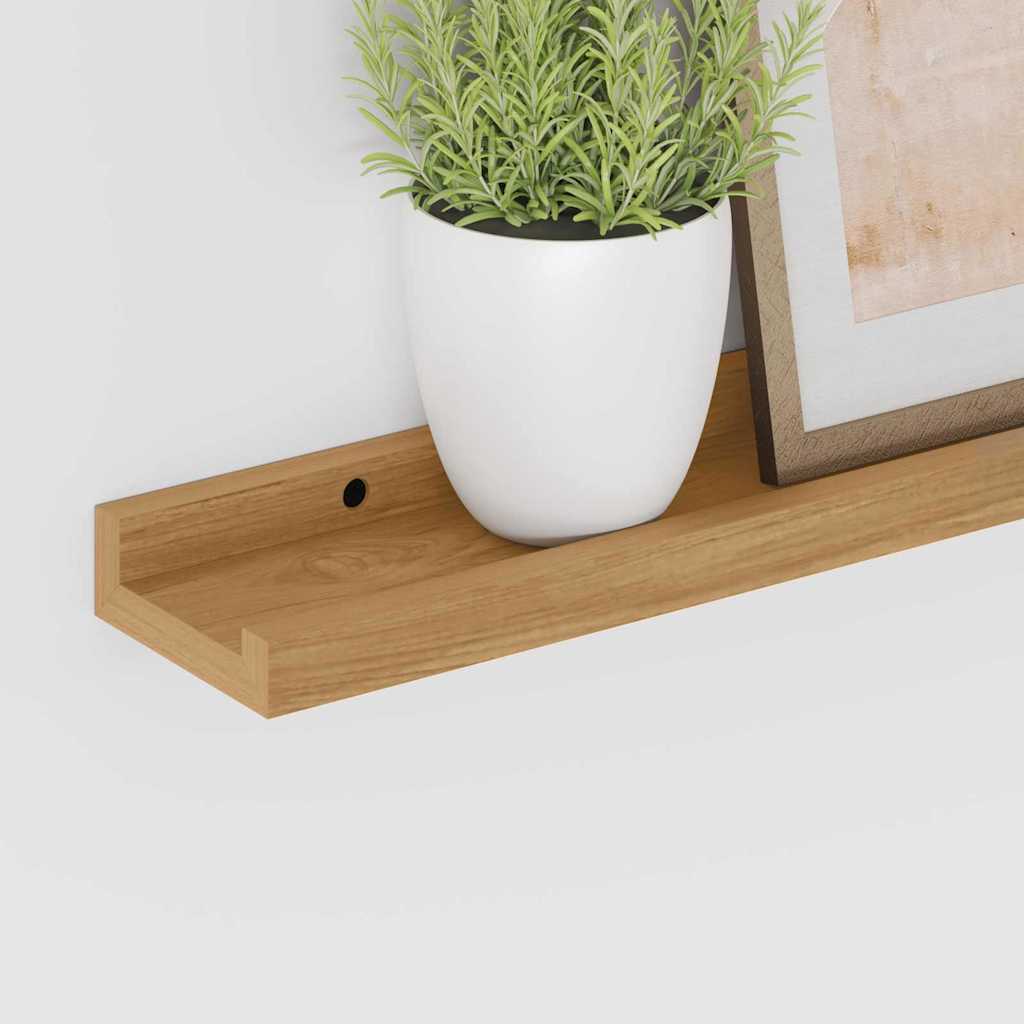 Væghylde Vægmonteret 2 pcs Brun 40 x 9 x 3 cm Konstrueret træ