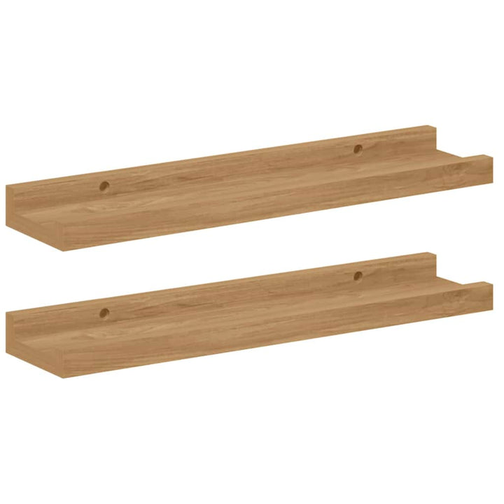 Væghylde Vægmonteret 2 pcs Brun 40 x 9 x 3 cm Konstrueret træ