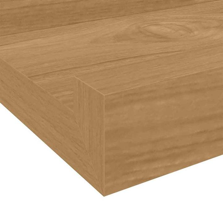 Væghylde Vægmonteret 2 pcs Brun 80 x 9 x 3 cm Konstrueret træ
