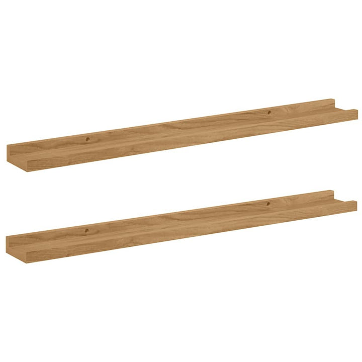 Væghylde Vægmonteret 2 pcs Brun 80 x 9 x 3 cm Konstrueret træ
