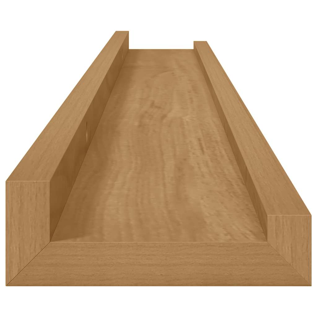 Væghylde Vægmonteret 2 pcs Brun 80 x 9 x 3 cm Konstrueret træ