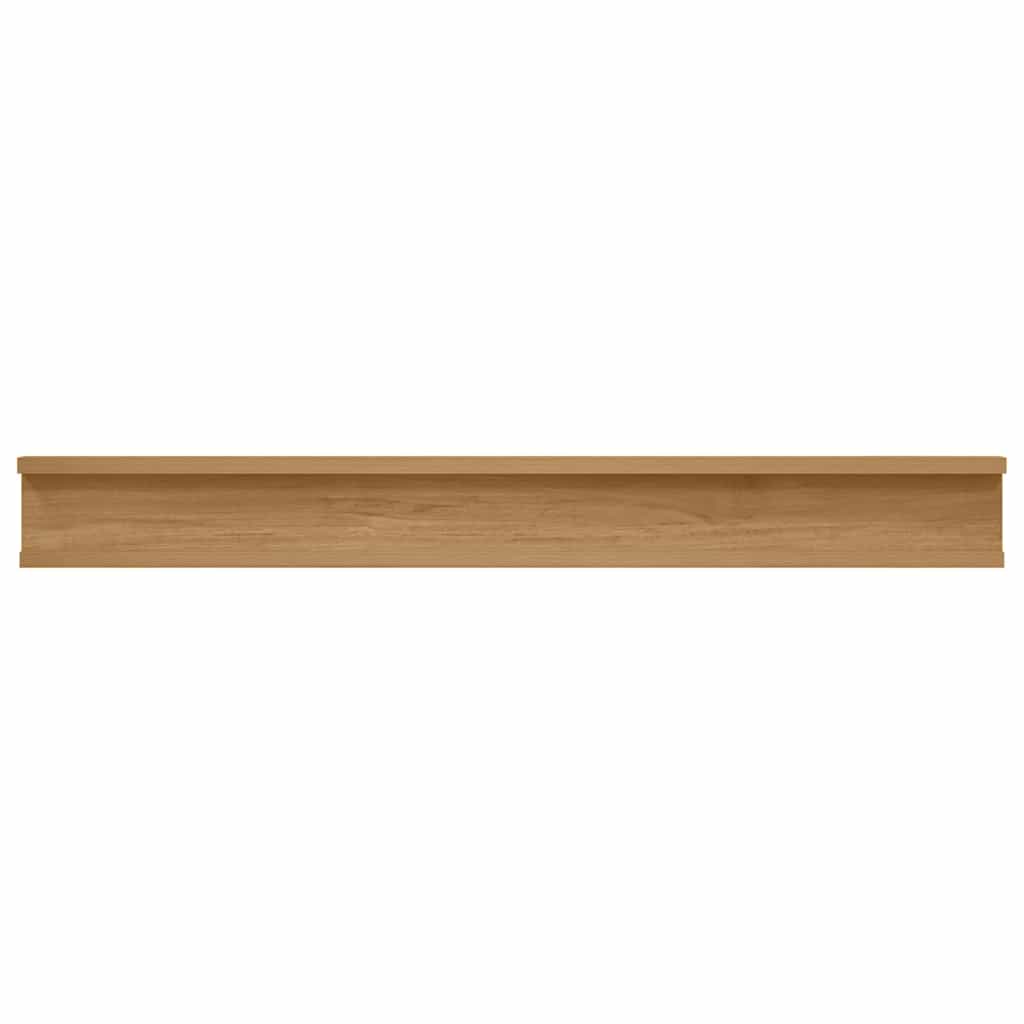 Væghylde Vægmonteret 2 pcs Brun 80 x 9 x 3 cm Konstrueret træ