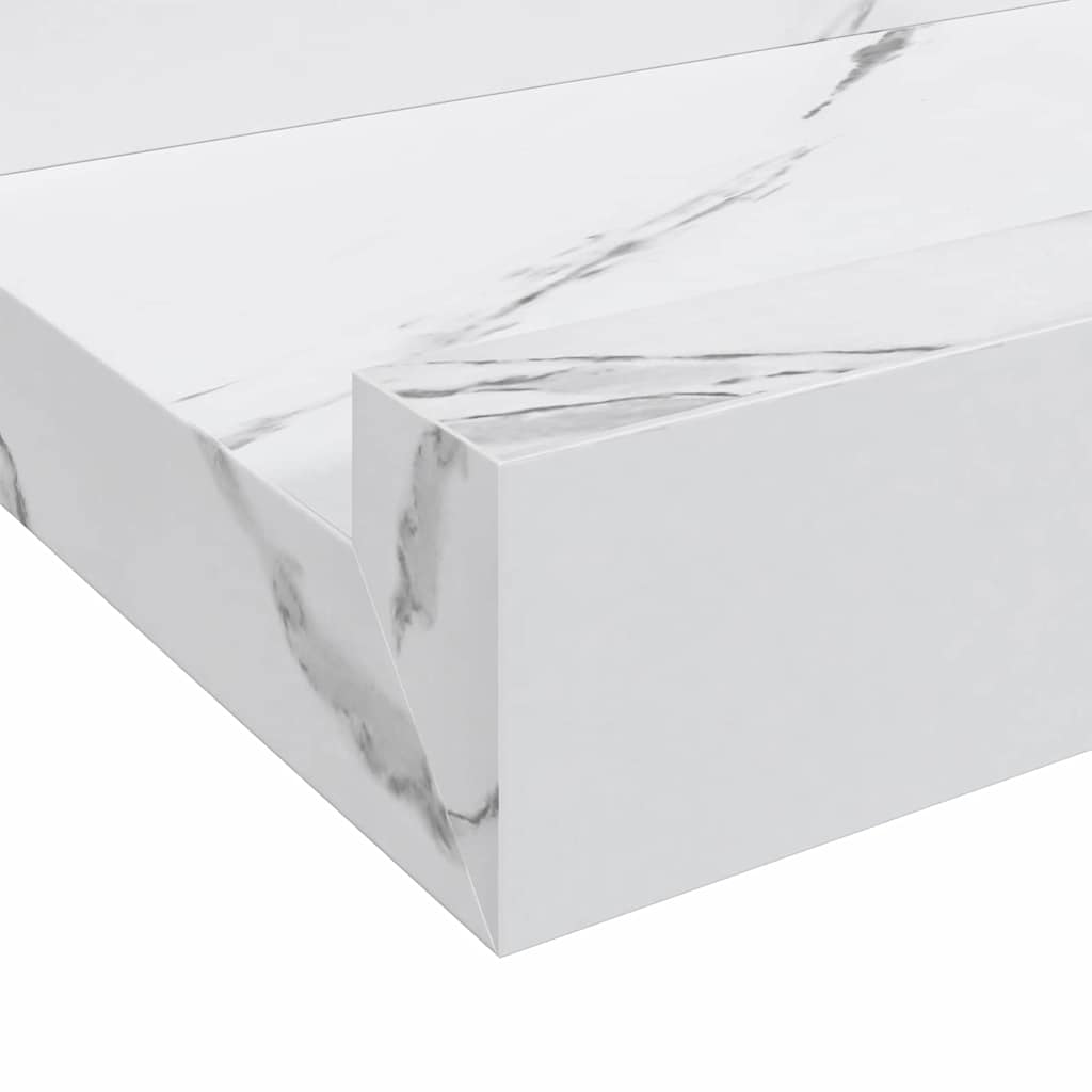 Væghylde Vægmonteret 4 pcs Hvid marmor 60 x 9 x 3 cm