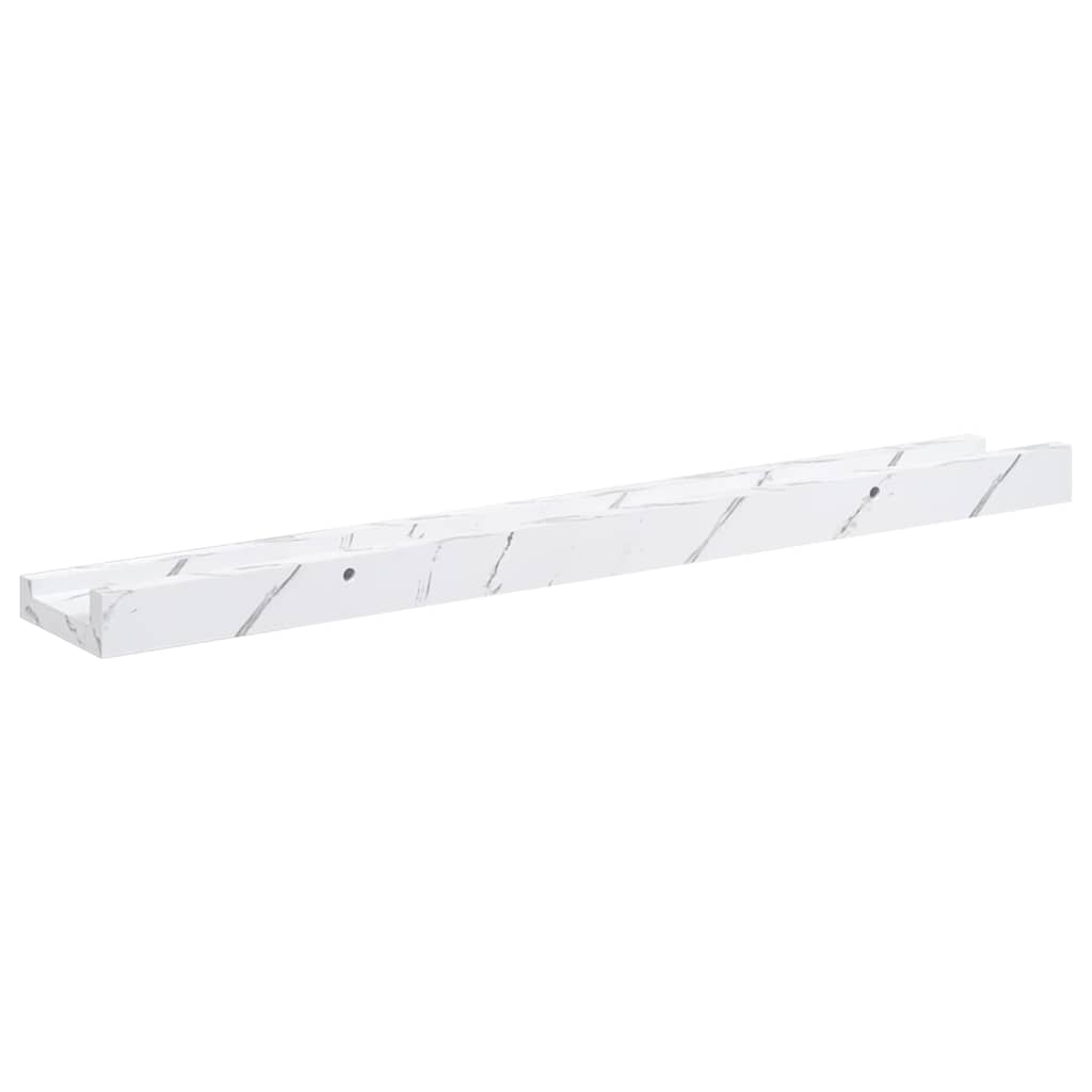 Væghylde Vægmonteret 4 pcs Hvid marmor 60 x 9 x 3 cm