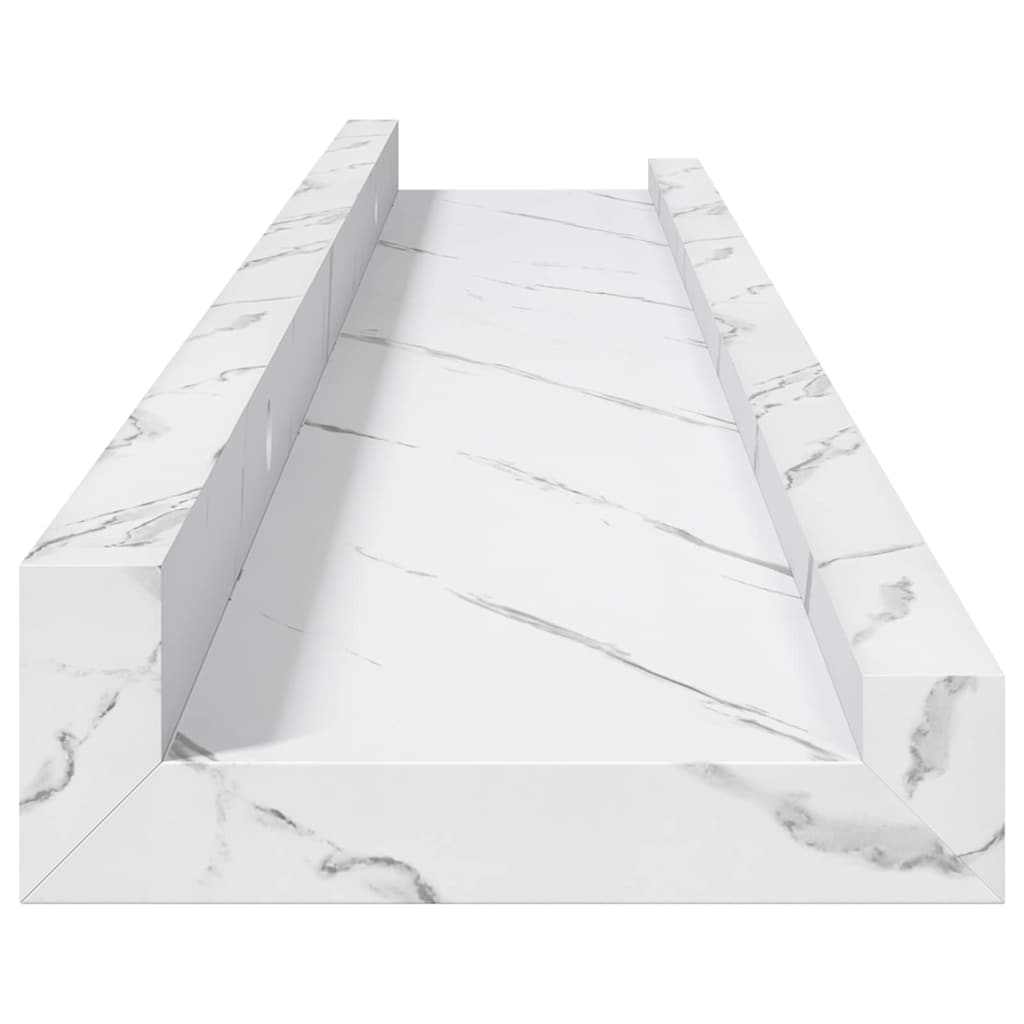 Væghylde Vægmonteret 4 pcs Hvid marmor 60 x 9 x 3 cm