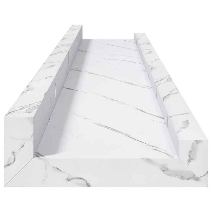 Væghylde Vægmonteret 4 pcs Hvid marmor 60 x 9 x 3 cm