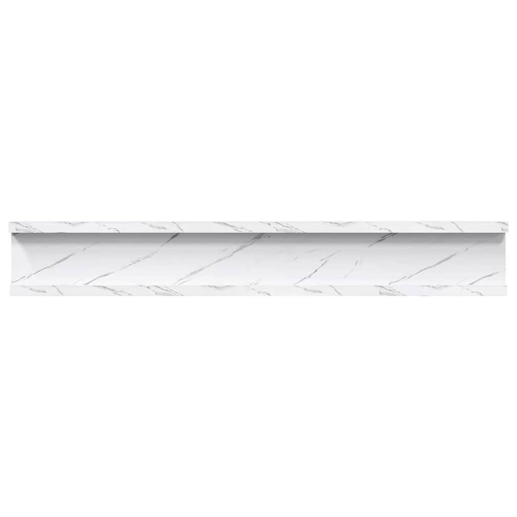 Væghylde Vægmonteret 4 pcs Hvid marmor 60 x 9 x 3 cm