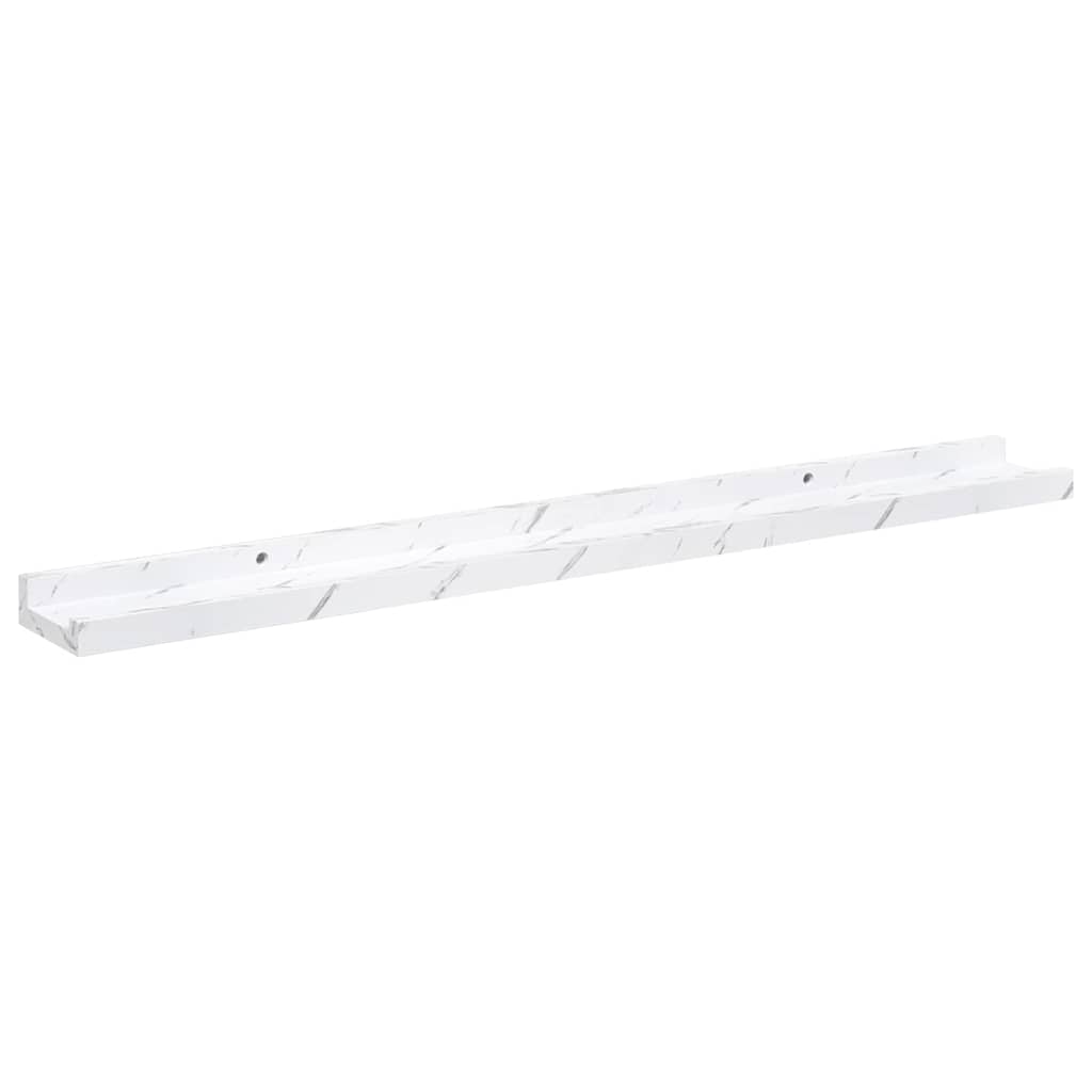 Væghylde Vægmonteret 4 pcs Hvid marmor 80 x 9 x 3 cm