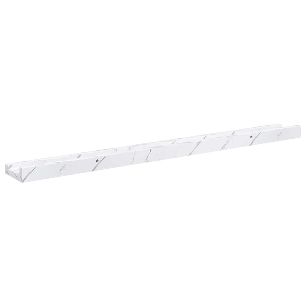 Væghylde Vægmonteret 4 pcs Hvid marmor 80 x 9 x 3 cm