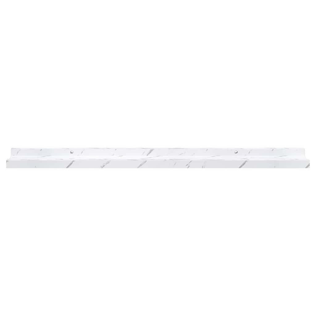 Væghylde Vægmonteret 4 pcs Hvid marmor 80 x 9 x 3 cm