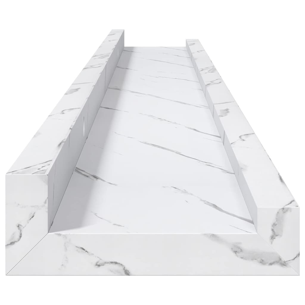 Væghylde Vægmonteret 4 pcs Hvid marmor 80 x 9 x 3 cm
