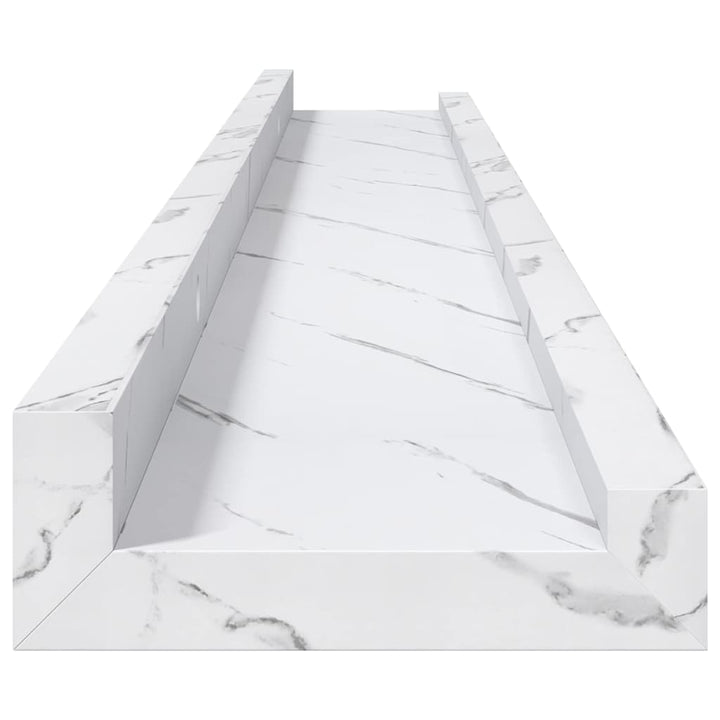 Væghylde Vægmonteret 4 pcs Hvid marmor 80 x 9 x 3 cm