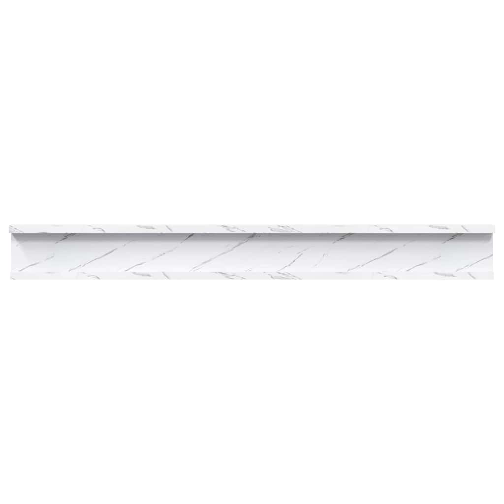 Væghylde Vægmonteret 4 pcs Hvid marmor 80 x 9 x 3 cm