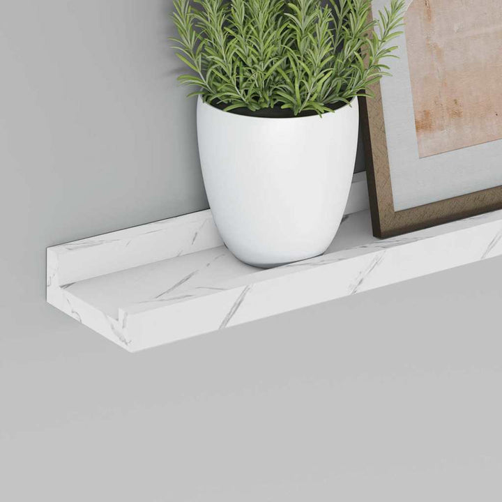 Væghylde Vægmonteret 4 pcs Hvid marmor 100 x 9 x 3 cm