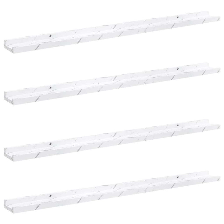 Væghylde Vægmonteret 4 pcs Hvid marmor 100 x 9 x 3 cm