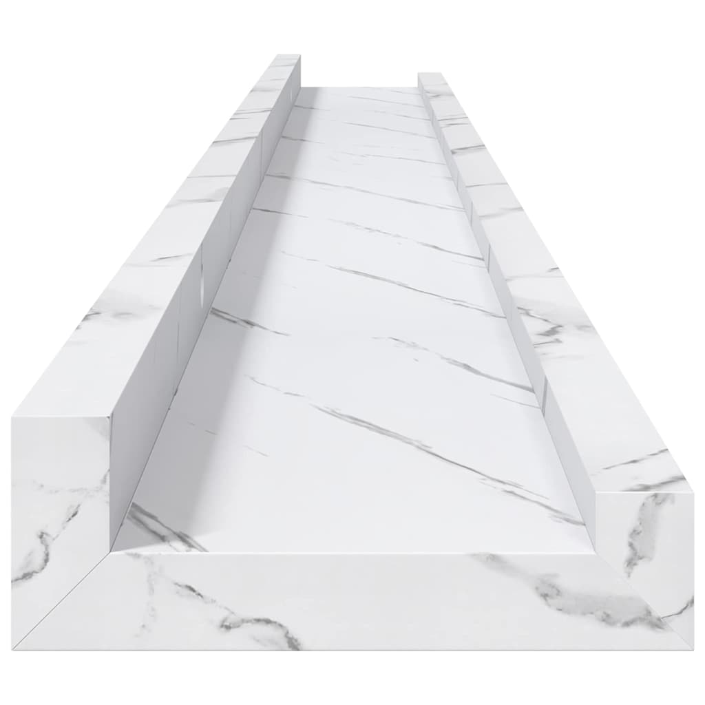 Væghylde Vægmonteret 4 pcs Hvid marmor 100 x 9 x 3 cm