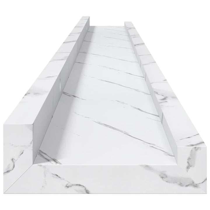 Væghylde Vægmonteret 4 pcs Hvid marmor 100 x 9 x 3 cm