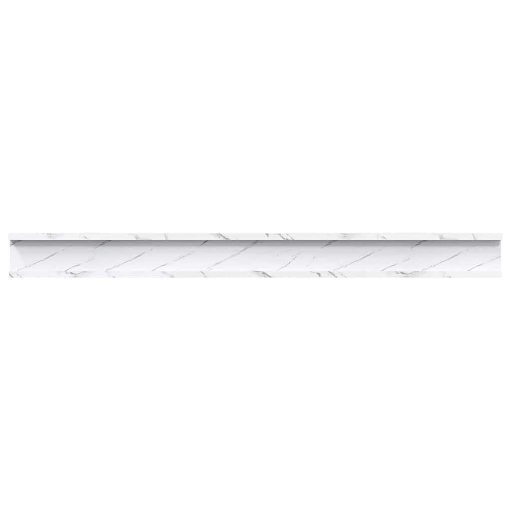 Væghylde Vægmonteret 4 pcs Hvid marmor 100 x 9 x 3 cm