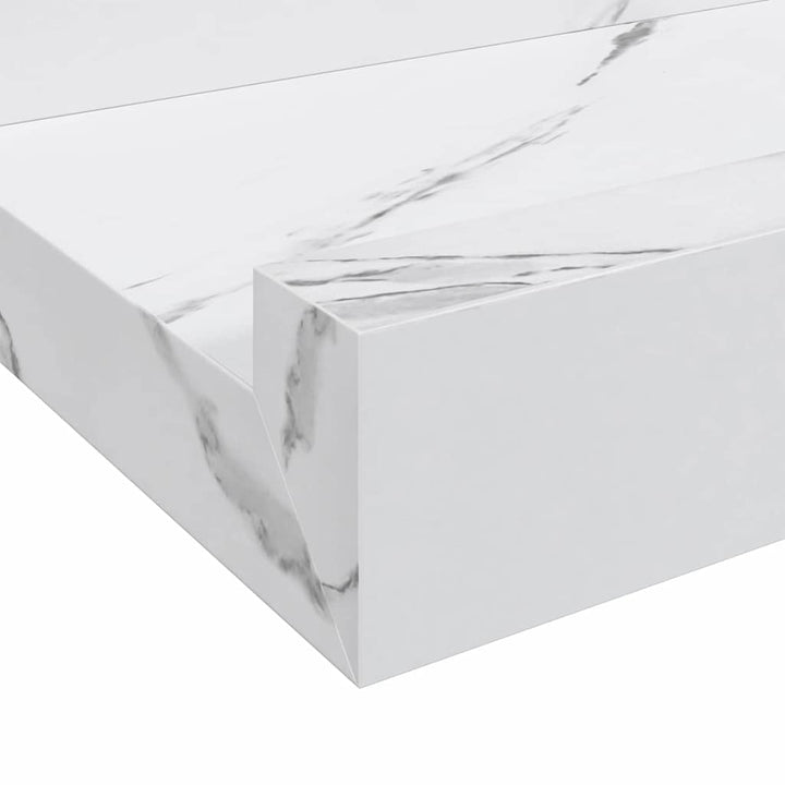 Væghylde Vægmonteret 4 pcs Hvid marmor 115 x 9 x 3 cm