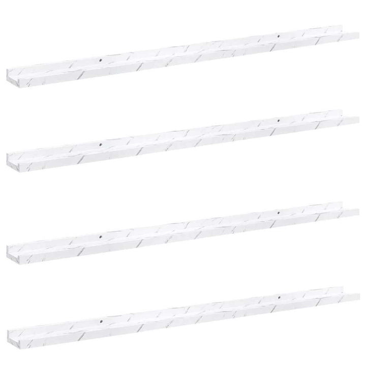 Væghylde Vægmonteret 4 pcs Hvid marmor 115 x 9 x 3 cm