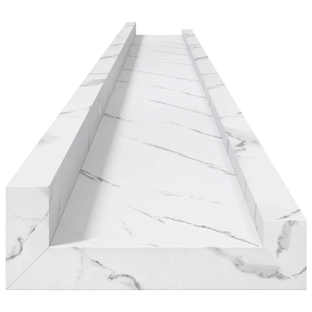 Væghylde Vægmonteret 4 pcs Hvid marmor 115 x 9 x 3 cm