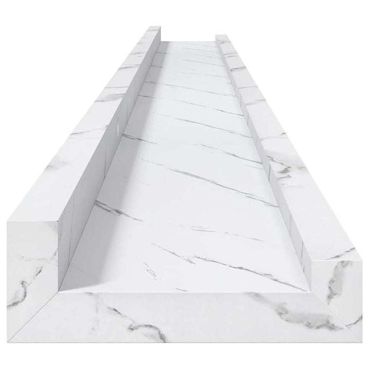 Væghylde Vægmonteret 4 pcs Hvid marmor 115 x 9 x 3 cm