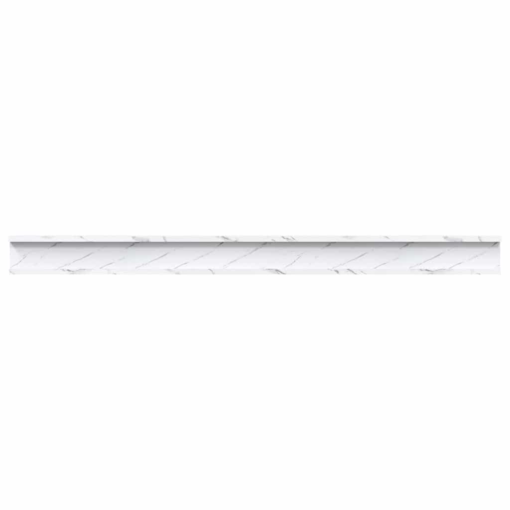 Væghylde Vægmonteret 4 pcs Hvid marmor 115 x 9 x 3 cm