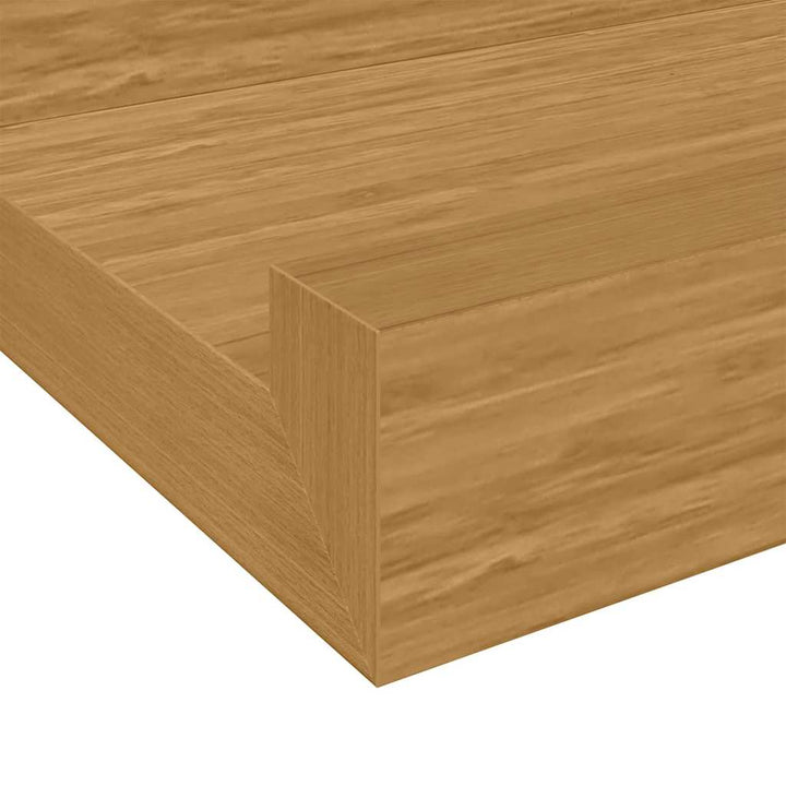 Væghylde Vægmonteret 2 pcs Beige 100 x 9 x 3 cm Konstrueret træ