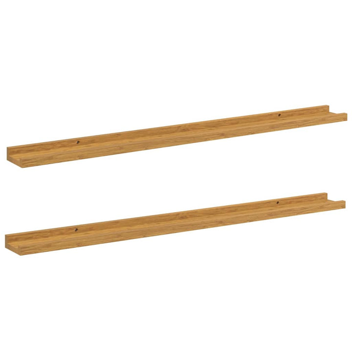Væghylde Vægmonteret 2 pcs Beige 100 x 9 x 3 cm Konstrueret træ