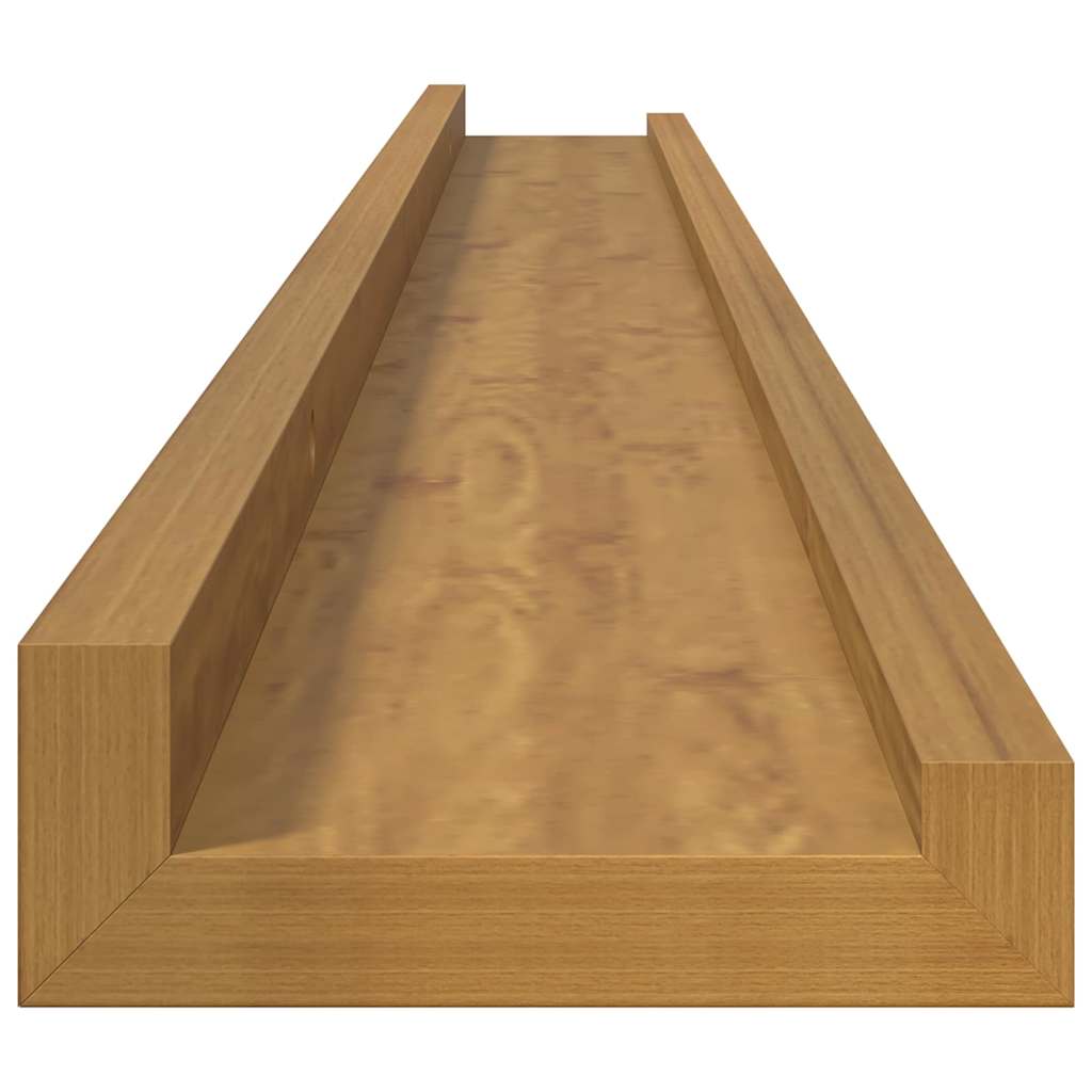 Væghylde Vægmonteret 2 pcs Beige 100 x 9 x 3 cm Konstrueret træ