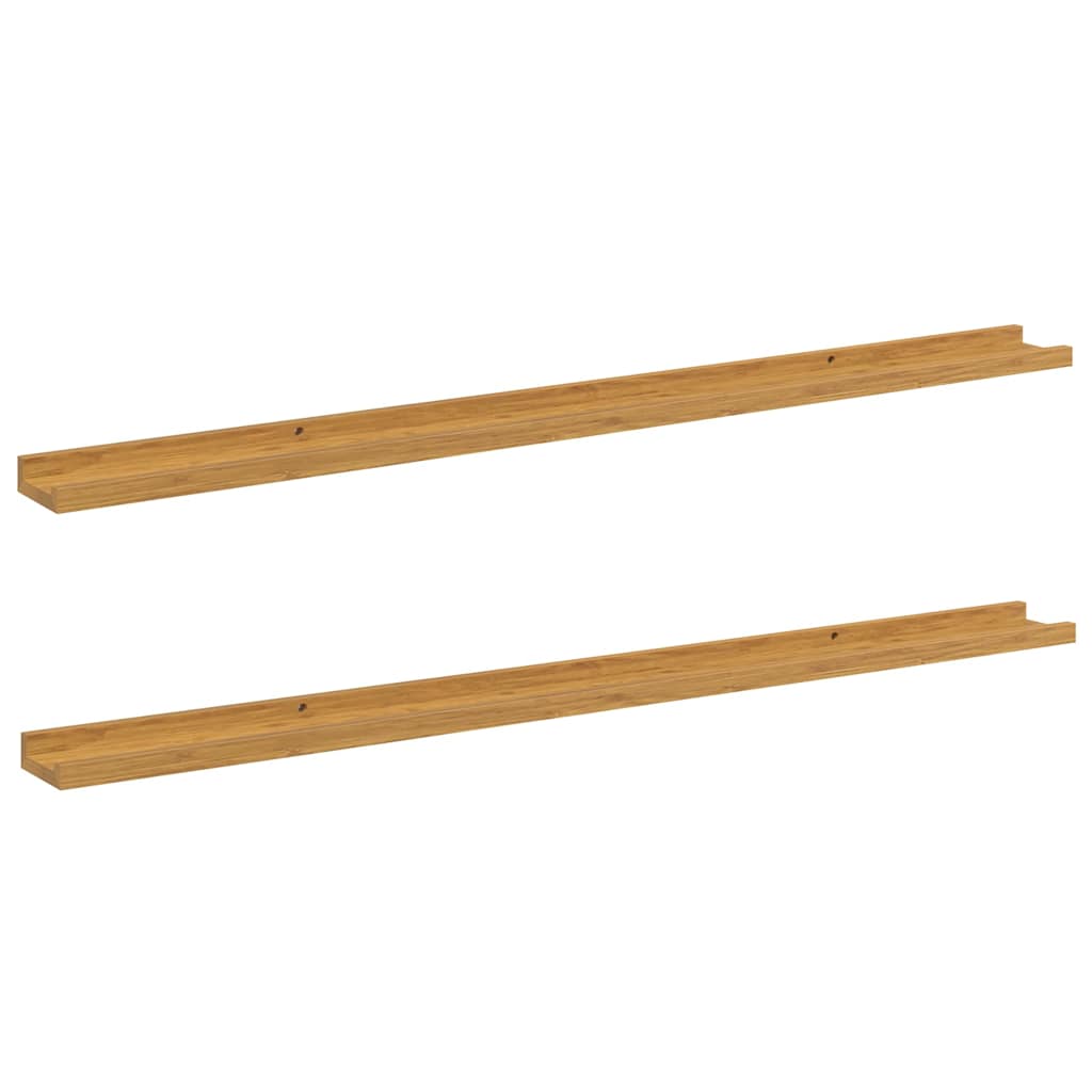 Væghylde Vægmonteret 2 pcs Beige 115 x 9 x 3 cm Konstrueret træ