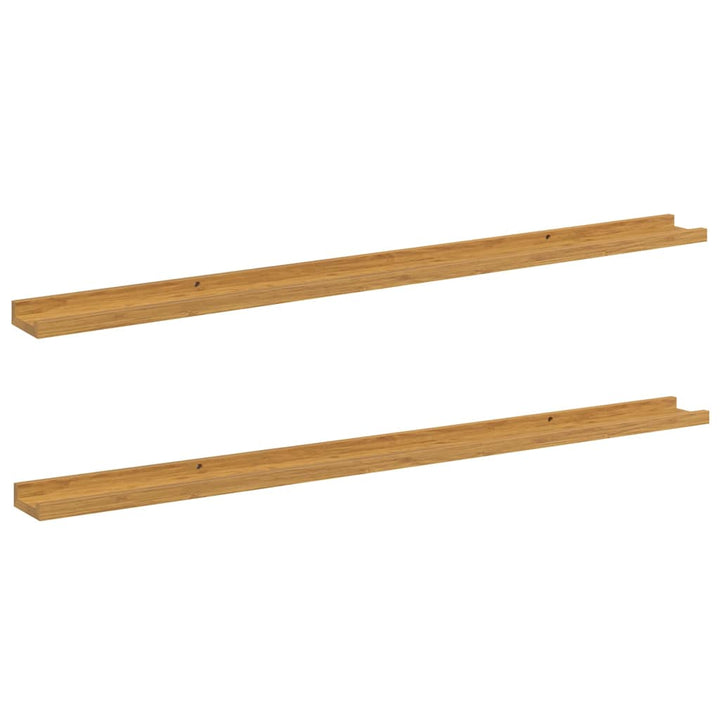 Væghylde Vægmonteret 2 pcs Beige 115 x 9 x 3 cm Konstrueret træ