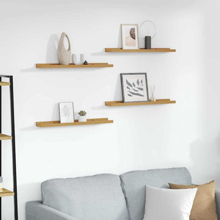Væghylde Vægmonteret 4 pcs Beige 60 x 9 x 3 cm Konstrueret træ