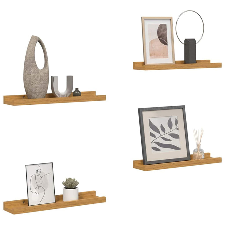 Væghylde Vægmonteret 4 pcs Beige 60 x 9 x 3 cm Konstrueret træ