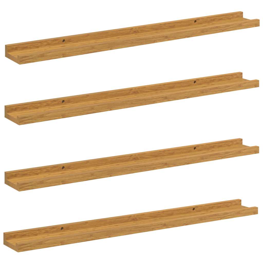 Væghylde Vægmonteret 4 pcs Beige 80 x 9 x 3 cm Konstrueret træ
