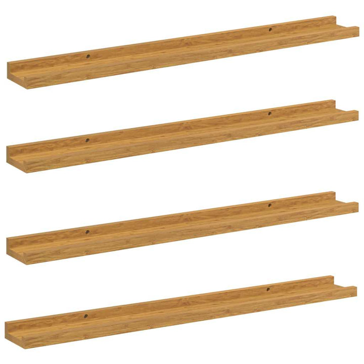 Væghylde Vægmonteret 4 pcs Beige 80 x 9 x 3 cm Konstrueret træ