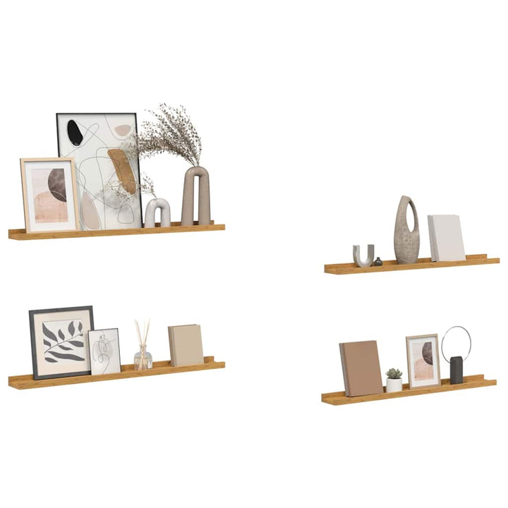 Væghylde Vægmonteret 4 pcs Beige 80 x 9 x 3 cm Konstrueret træ