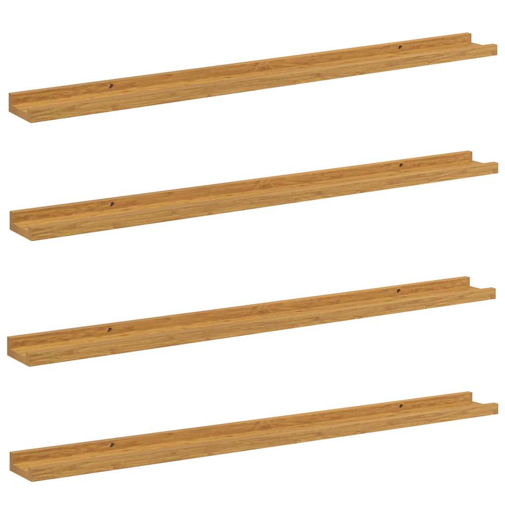 Væghylde Vægmonteret 4 pcs Beige 100 x 9 x 3 cm Konstrueret træ