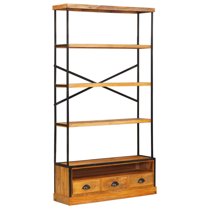 5-etagers bogreol Naturfarvet 100 x 30 x 180 cm