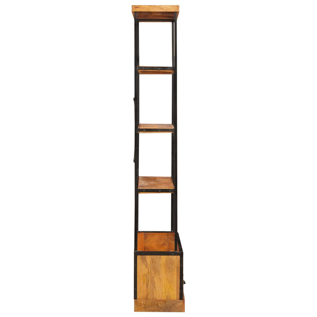 5-etagers bogreol Naturfarvet 100 x 30 x 180 cm