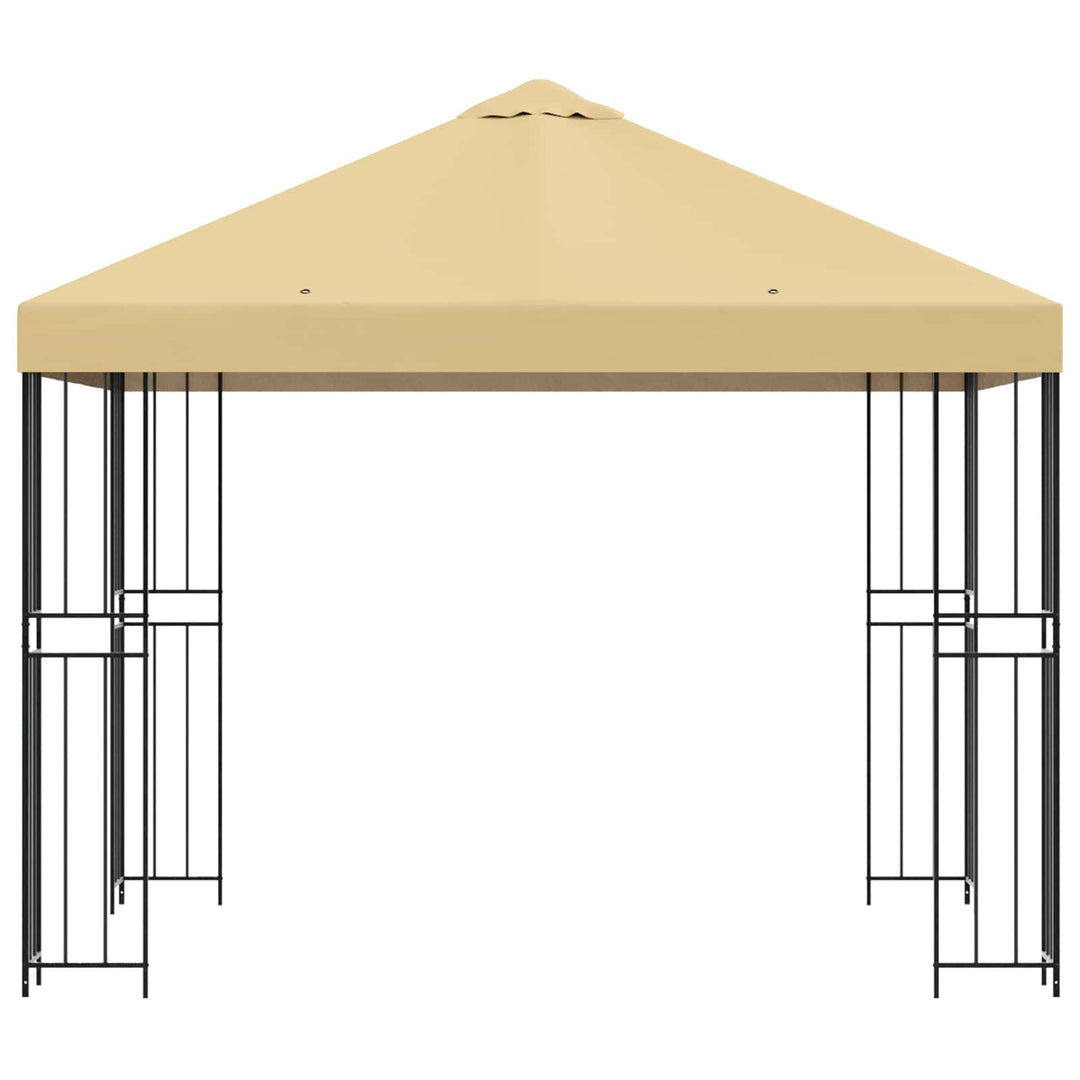 Pavillon 3 x 3 m Cremefarvet Polyester og Stål 190 gsm