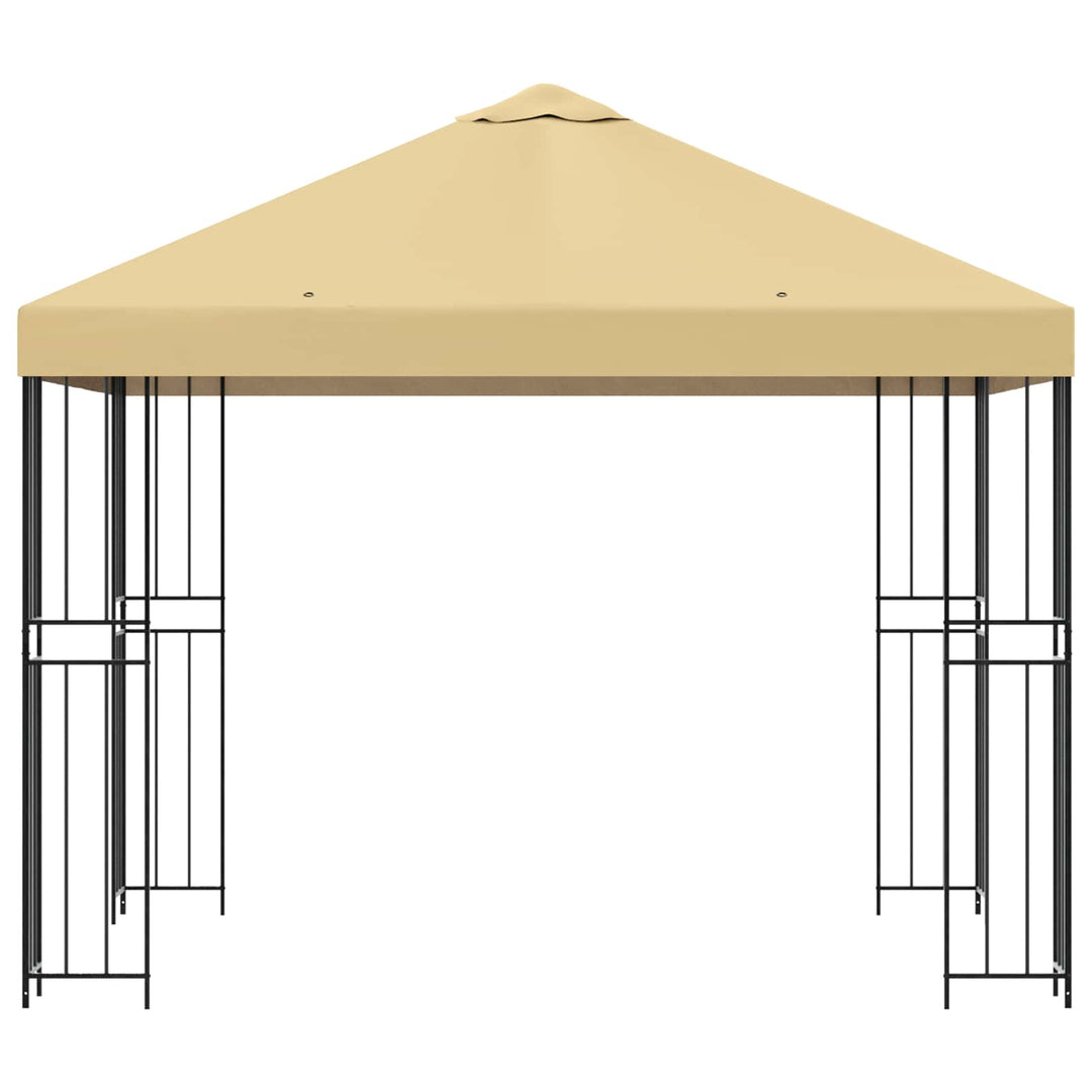 Pavillon 3 x 3 m Cremefarvet Polyester og Stål 190 gsm