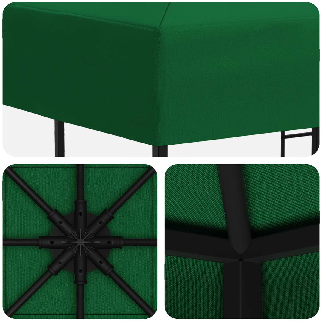 Pavillon 3 x 3 m Grøn Polyester og Stål 190 gsm