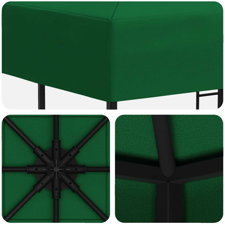 Pavillon 3 x 3 m Grøn Polyester og Stål 190 gsm