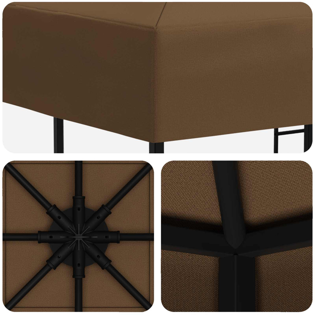 Pavillon 3 x 3 m Gråbrun Polyester og Stål 190 gsm